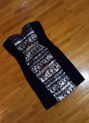 Плаття tally weijl сукня чорне коктельне паєтки міні сіра