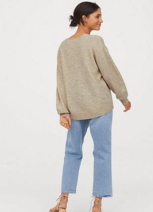 Широкий светр тонкої в'язки пуловер джемпер з вовною