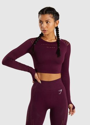 Оригинал кроп топ реглан flawless knit gymshark