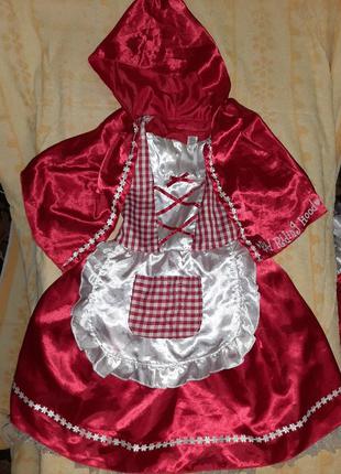 Карнавальное платье красной шапочки 5-7 лет.
