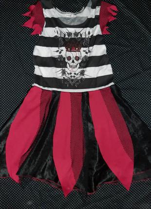 Карнавальное платье на хэллоуин 7-8 лет.