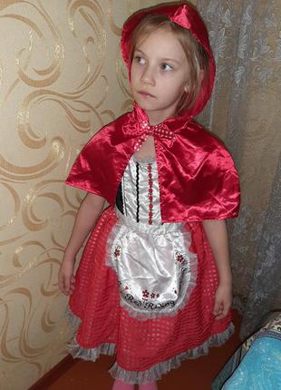 Карнавальное платье красной шапочки 5-6 лет