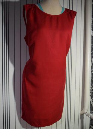 Червона сукня з кишенями sisley