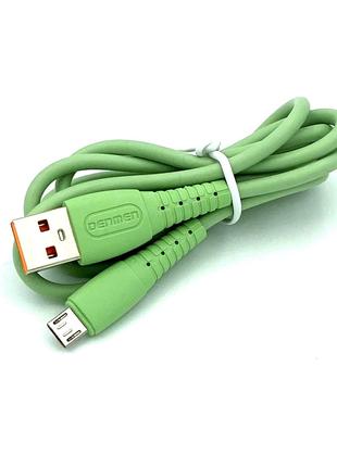 Дата кабель DENMEN D07V Micro USB Green