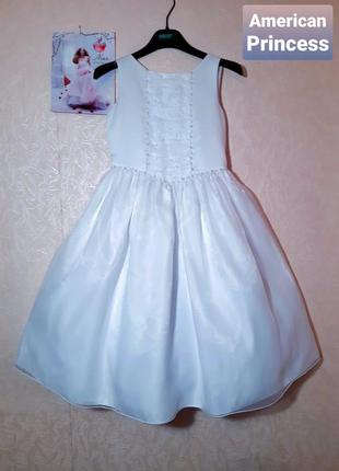 Нарядное, праздничное белое платье american princеss 8лет