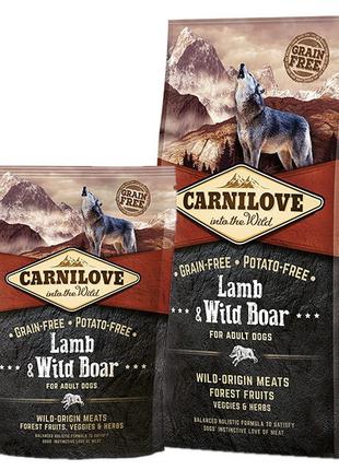 Carnilove Lamb and Wild Boar Adult Dog повнораціонний беззерно...