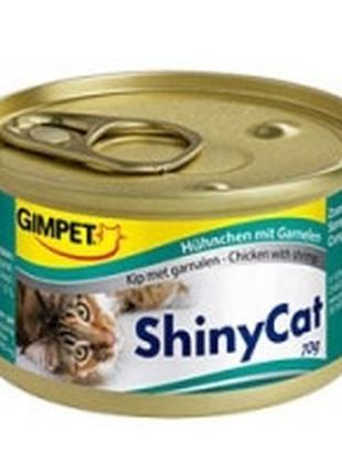 Gimpet ShinyCat Chicken with shrimp влажный корм для кошек с к...