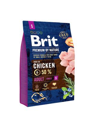 Brit Premium by Nature Adult S корм для собак мелких пород, 3кг