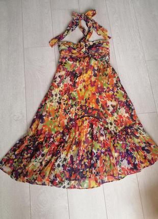 Шифоновое яркое платье-сарафан