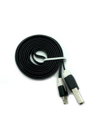 Дата кабель FLAT iPhone 5 1m Black