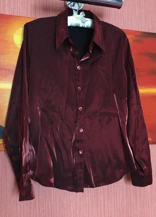 Блуза винного кольору з відливом