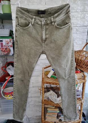 Мужские стильные джинсы с потертостями bershka super skinny fi...