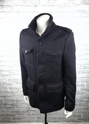 Чоловіче чорне пальто в'язане angelo litrico (l)