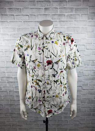 Гавайская рубашка с коротким рукавом h&m rregular fit р.м