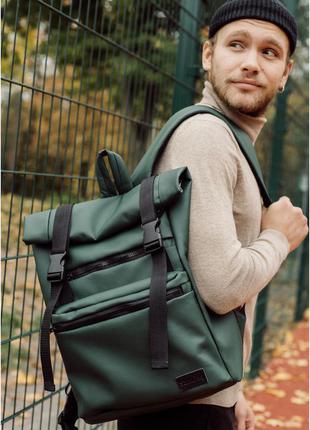 Мужской зеленый рюкзак ролл