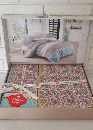 Постельное белье cotton box ранфорс 200x220 jayla lila