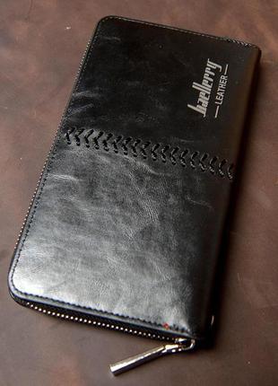 Мужское портмоне, клатч baellerry leather ( черный )