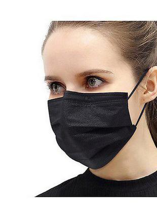Медицинская маска черная защитная 10 шт
