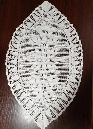 Винтажная, ажурная, вязаная вручную, крючком, большая салфетка