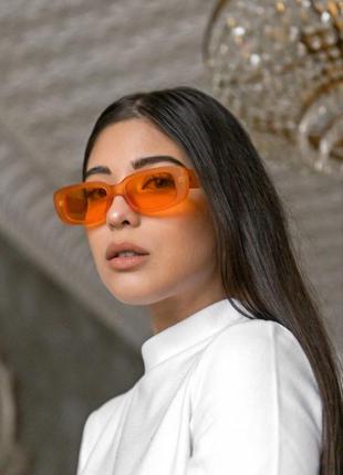 Тренд оранжевые очки солнцезащитные узвие ретро 60-е окуляри п...