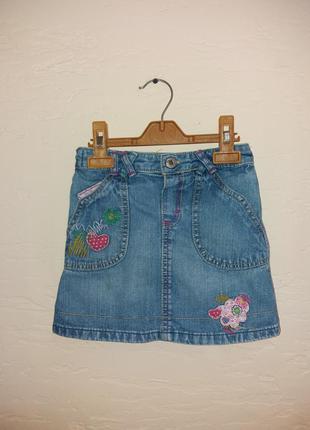 Стильная джинсовая юбка на 2-4 года
