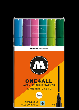 Molotow / Набор маркеров Molotow One4all 127HS Basic-Set 2 6 штук