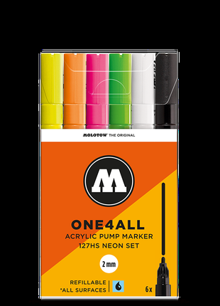 Molotow / Набор Маркеров Molotow ONE4ALL 127HS 6 штук Neon Kit