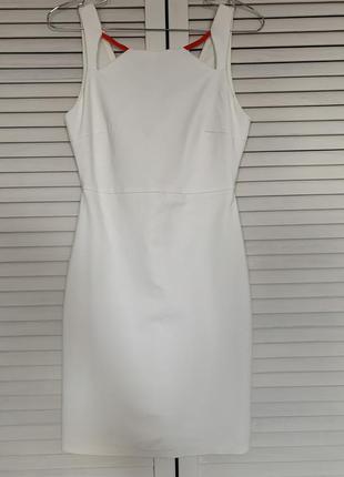 Белое короткое, приталенное платье, платье zara, размер xs/s