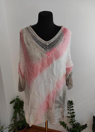 100 % шелк невесомая шелковая удлиненная блузка италия