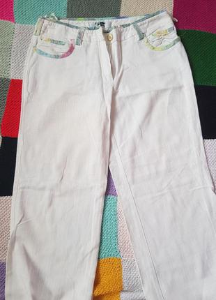 Белые брюки лен