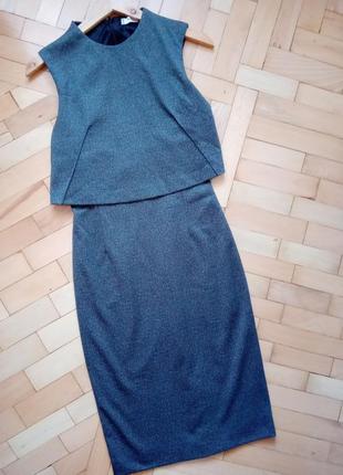 Стильное деловое платье-карандаш mango suit xs серое