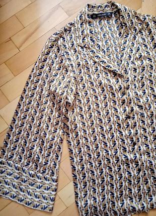 Сорочка піжама-стиль з широкими кльош рукавами zara 4/34/xs-s