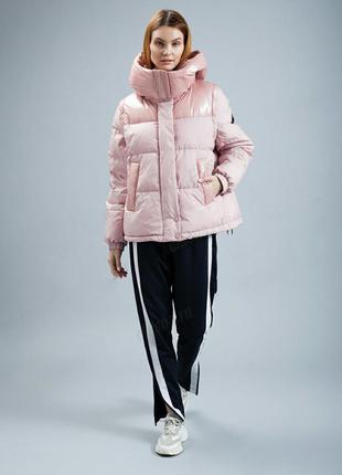 Зимняя модная короткая женская куртка с латексом clasna cw19d-...