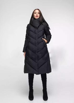 Женская зимняя куртка пальто пуховик clasna 19d536 l, xxl