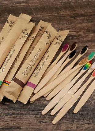 Экологичные зубная щётка бамбуковые многоразовые деревянная дл...