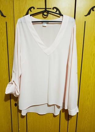 Блуза нарядная нежная кремовая большого размера,  кофта кофточка