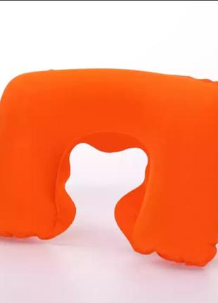 Подушка для путешествий оранжевая - размер в спущенном виде 40*25