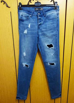 Стрейчеві джинси рвані завужені slim-skinny