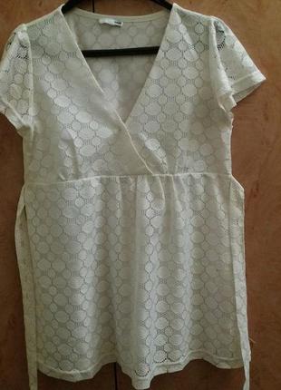 Белая нарядная туника-блуза-распродажа