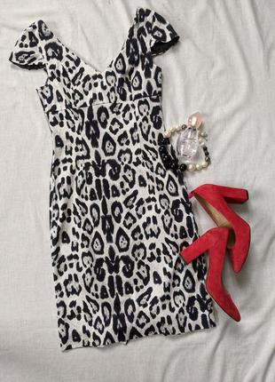 Чорно-біле плаття, леопардовий принт