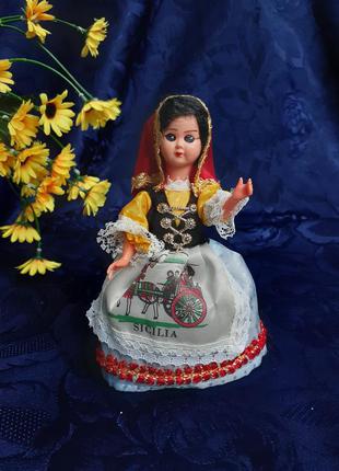 Sicilia лялька целулоїд паричковая вінтаж 15 см сувенірна в на...