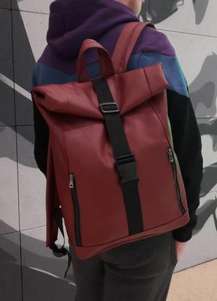 Рюкзак рол унісекс rolltop — бордо