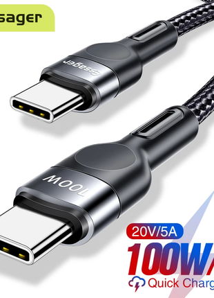 Essager  PD USB Type-C - Type-C кабель быстрой зарядки QC 4.0 3.0