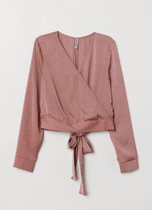 Шикарная блузка с завязками на спине/пыльная роза