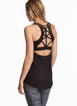 Новая спортивная майка с вшитым топом h&m