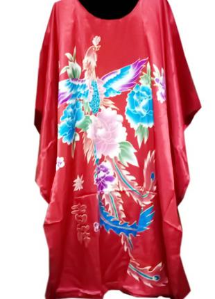 Шелковое платье кимоно жар птица разные