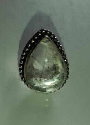 Серебряное кольцо рутиловый кварц волосатик ( натуральный каме...