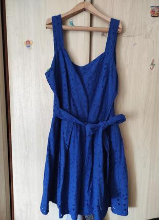 Синее летнее платье