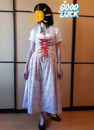 Традиционное баварское платье дирндль в вишни, корсет, народно...