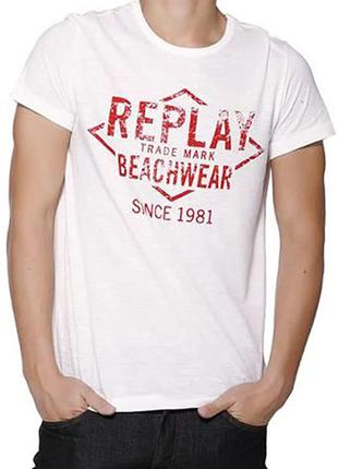 Белая мужская футболка replay, xl